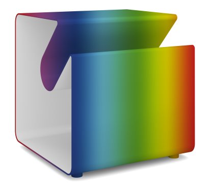 Table d'appoint V44, Couleur au choix (RAL Classic), Patins