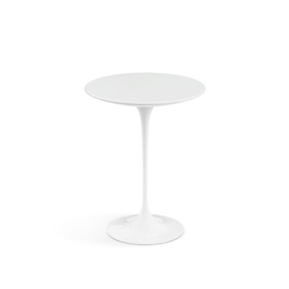 Table d'appoint ronde Saarinen, 41 cm, Blanc, Stratifié blanc