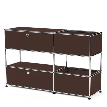 Buffet USM Haller pour enfants M avec boîtes de rangement, Monochrome, Marron USM, Avec  porte abattante