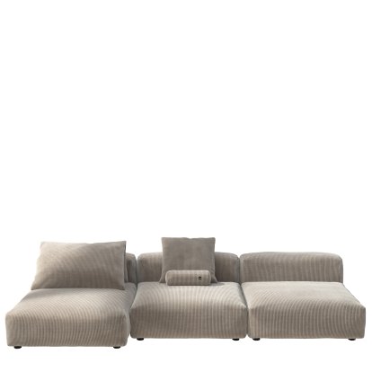 Vetsak Sofa Set 4, Cord velours - Platinum, Avec coussin