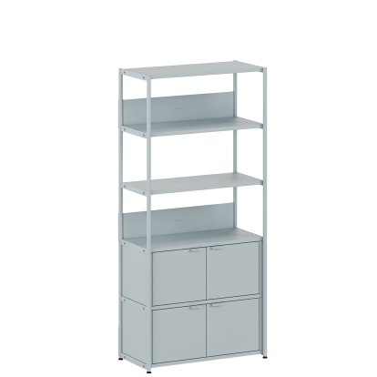 Étagère Unit en acier, 180 cm, 2 x portes doubles, Bleu pâle