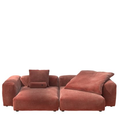 Vetsak Sofa Set 2, XL, Cord velours - Brique, Avec coussin