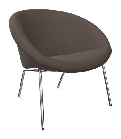 Fauteuil 369 , Tissu Harald minéral, Chromé brillant
