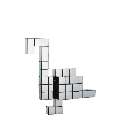 Figurine à emboîter Panton Cubes, Flamant rose , Chrome