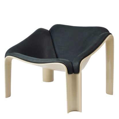 Fauteuil lounge F300, Vert pastel, Cuir Sørensen - Dunes