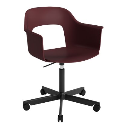Chaise pivotante Layout 241, Bordeaux, Aluminium thermolaqué noir 