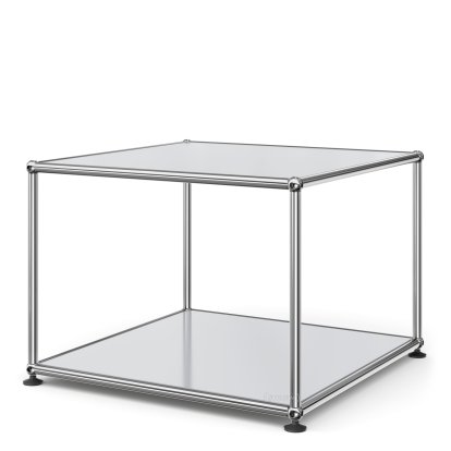 Table d'appoint 50 USM Haller, Panneaux inférieur et supérieur en métal, Gris clair RAL 7035
