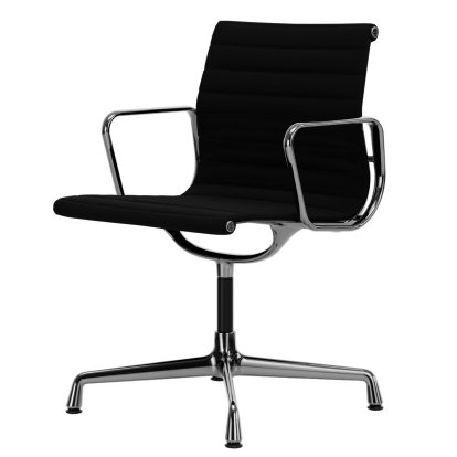 Aluminium Chair EA 103 / EA 104, EA 103 - non-pivotante, Nero, Chromé