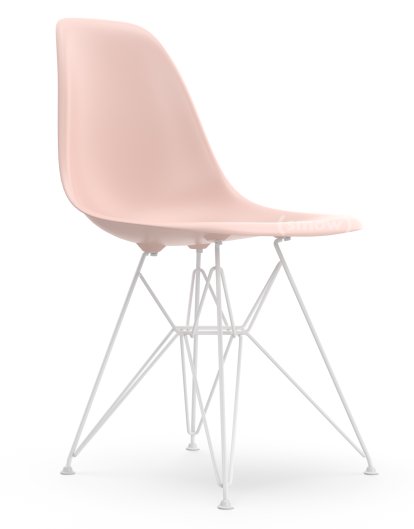 Eames Plastic Side Chair RE DSR, Rose pâle, Sans rembourrage, Sans rembourrage, Version standard - 43 cm, Revêtement blanc