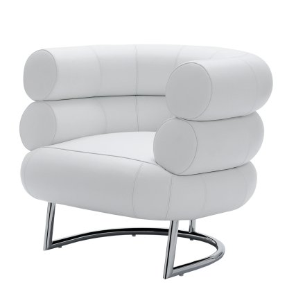 Chaise Bibendum, Cuir blanc