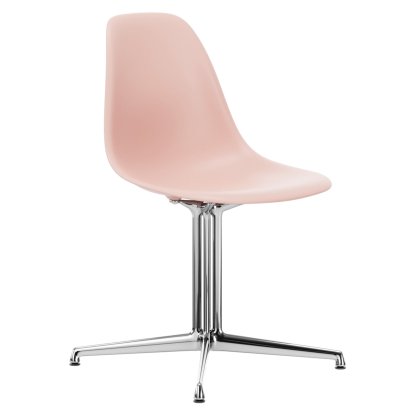 Eames Plastic Side Chair DSL, Rose pâle, Sans rembourrage, Sans rembourrage, Aluminium poli