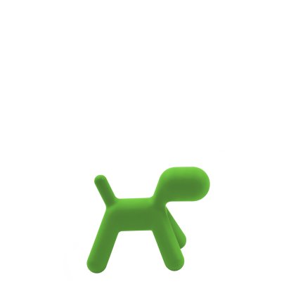 Tabouret Puppy, Petit (H 34,5 x L 26 x P 42,5 cm), Polyéthylène (adapté à une utilisation en extérieur), Vert mat (1360 C)