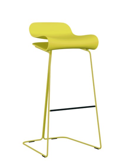 Tabouret de bar BCN, Jaune zinc, Acier, couleur de la coque, Version bar: 76 cm