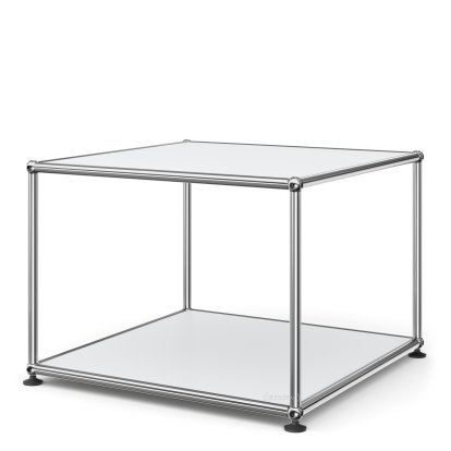 Table d'appoint 50 USM Haller, Panneaux inférieur et supérieur en métal, Argent mat USM