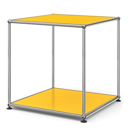 Table d'appoint USM Haller 50 haute, Panneaux inférieur et supérieur en métal, Jaune or RAL 1004