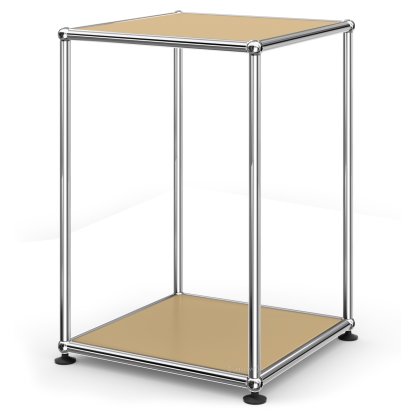 Table d'appoint USM Haller haute 35, Panneaux inférieur et supérieur en métal, Beige USM