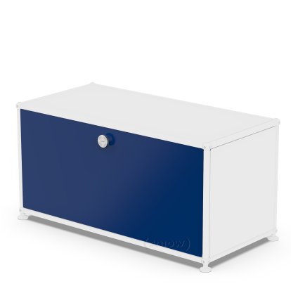 Porte abattante USM Haller, 75 cm x 35 cm, Bleu acier RAL 5011