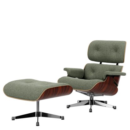 Eames Lounge Chair & Ottoman Nubia, Ivoire forest / Palissandre Santos, naturel