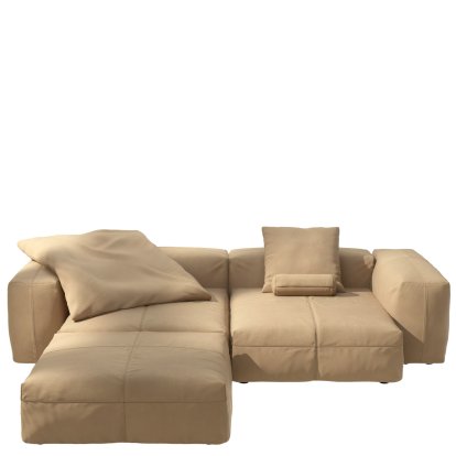 Vetsak Sofa Set 3, Cuir - Beige, Avec coussin