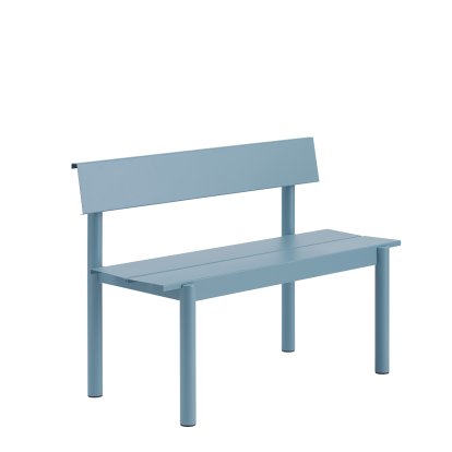 Banc Linear Steel avec dossier, L 110 x L 50,9 cm, Bleu pâle