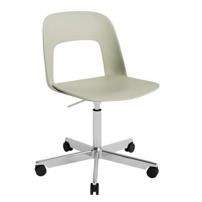Chaise pivotante Layout 141, Vert pastel, Aluminium poli