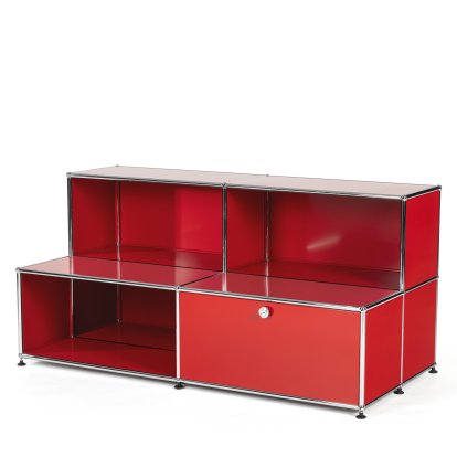 Buffet USM Haller pour enfants M avec marches, Rouge rubis USM