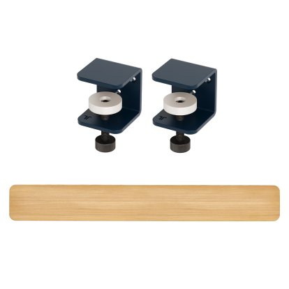 Etagère murale Tiptoe chêne massif, Étagère murale 150 cm, Bleu minéral