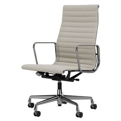 Aluminium Chair EA 119, Chromé, Cuir Premium F, Neige