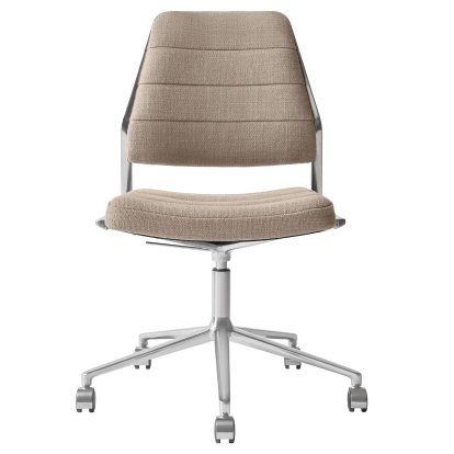 Chaise pivotante Swivel 454+, Piétement à roulettes, mélange laine-lin tilde