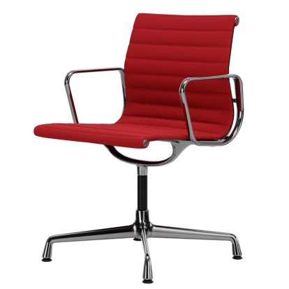 Aluminium Chair EA 103 / EA 104, EA 103 - non-pivotante, Rouge / rouge coquelicot, Poli