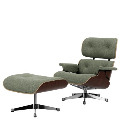 Eames Lounge Chair & Ottoman Nubia, Ivoire forest / noyer, foncé