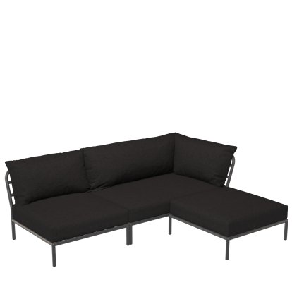 Canapé modulaire Level 2, combinaison 6, Gris foncé, Charbon