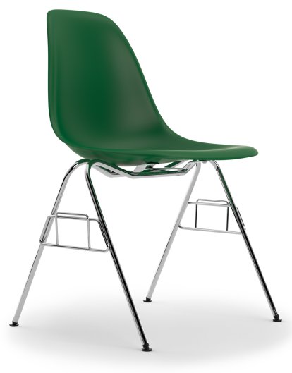 Eames Plastic Side Chair DSS / DSS-N, Vert émeraude, Sans rembourrage, Sans rembourrage, Sans liaison de rangée (DSS-N)