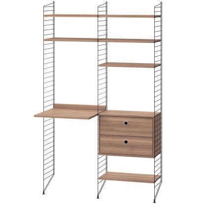 Étagère au sol avec bureau et rangement