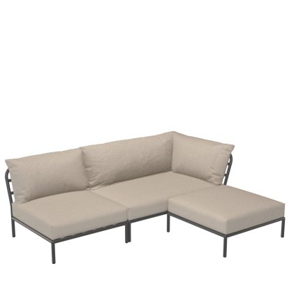 Canapé modulaire Level 2, combinaison 6, Gris foncé, Gris cendre