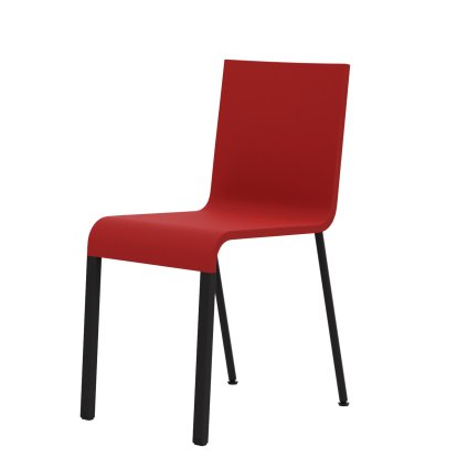Chaise .03, Non-empilable, Pieds thermolaqué noir, Sans accotoirs, Rouge vif