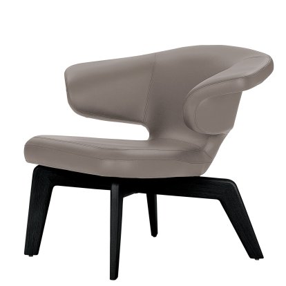 Munich Lounge Chair, Cuir Classic gris, Teinté noir  