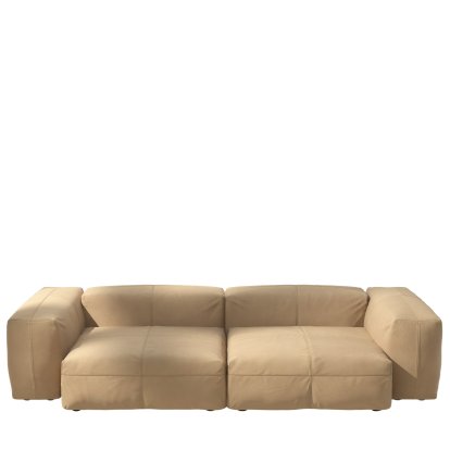 Vetsak Sofa Set 2, L, Cuir - Beige, Sans coussin