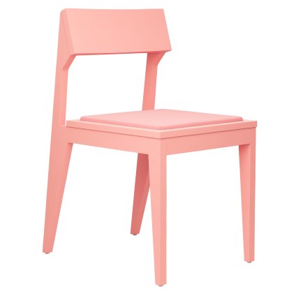 Chaise Schulz, Frêne soft pink, Coussin d'assise rose (Vidar 4 0622)