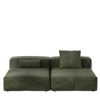 Vetsak Sofa Set 1, L, Cuir - Olive, Avec coussin