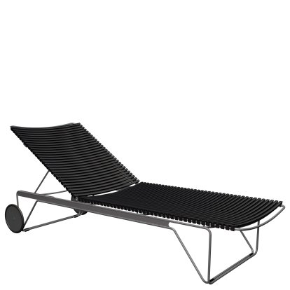 Chaise longue Click, Noir, Sans coussin