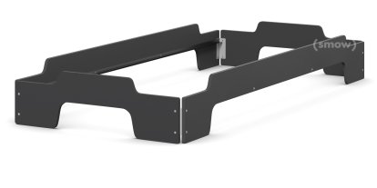 Lit empilable Confort Rolf Heide, 90 x 200, Anthracite laqué, Sans sommier