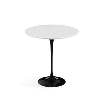 Table d'appoint ronde Saarinen, 51 cm, Noir, Stratifié blanc