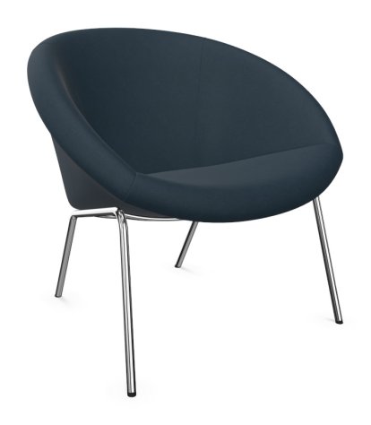 Fauteuil 369 , Tissu Harald jade foncée, Chromé brillant