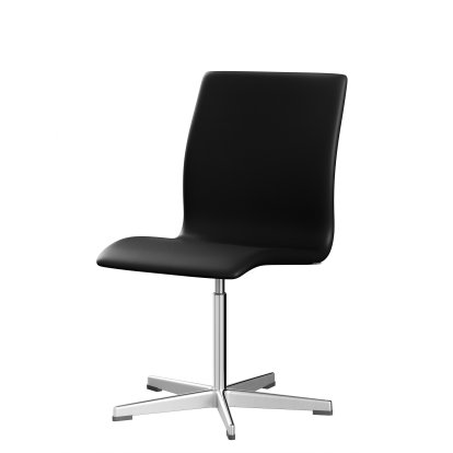 Chaise Oxford, Sans accotoirs, Dossier bas, Piètement fixe, Cuir souple, Noir