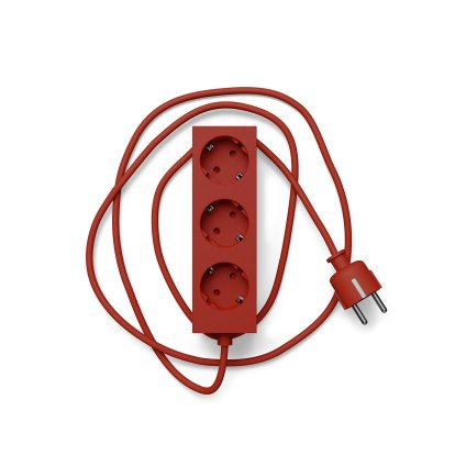 Multiprise Power Bar / Power Beam, 3 prises électriques, Rouge flamboyant, 2 m