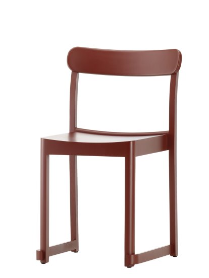 Chaise Atelier, Hêtre laqué rouge foncé