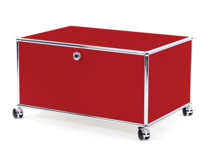 Caisson imprimante USM Haller, 75 cm, Rouge rubis USM, Avec roulettes