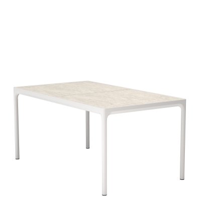 Table Four céramique, 160 x 90 cm, Muted white / shell