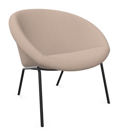 Fauteuil 369 , Tissu Gaia champagne, Peint par poudrage noir mat